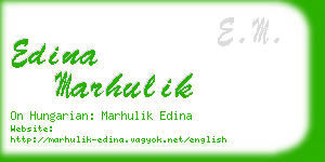 edina marhulik business card